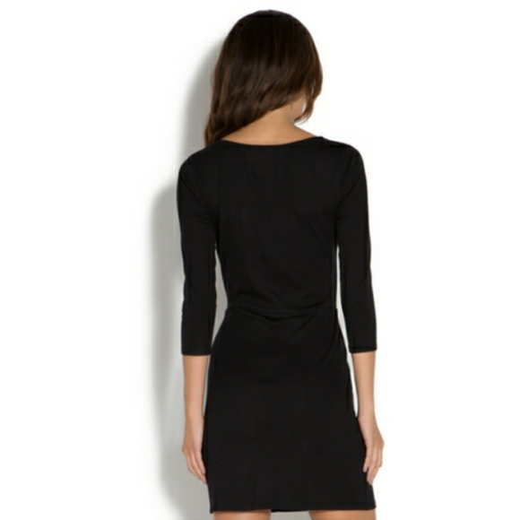 JUSTFAB Black Lace-up Knit Mini Dress - Picture 4 of 11